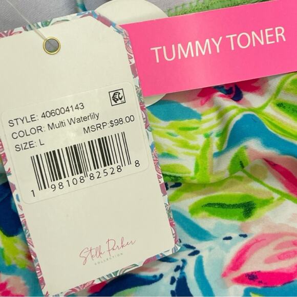 NWT Stella Parker Tankini 2 Pc Bikini Swimsuit Waterlily Tummy Toner Size Large - Picture 6 of 9